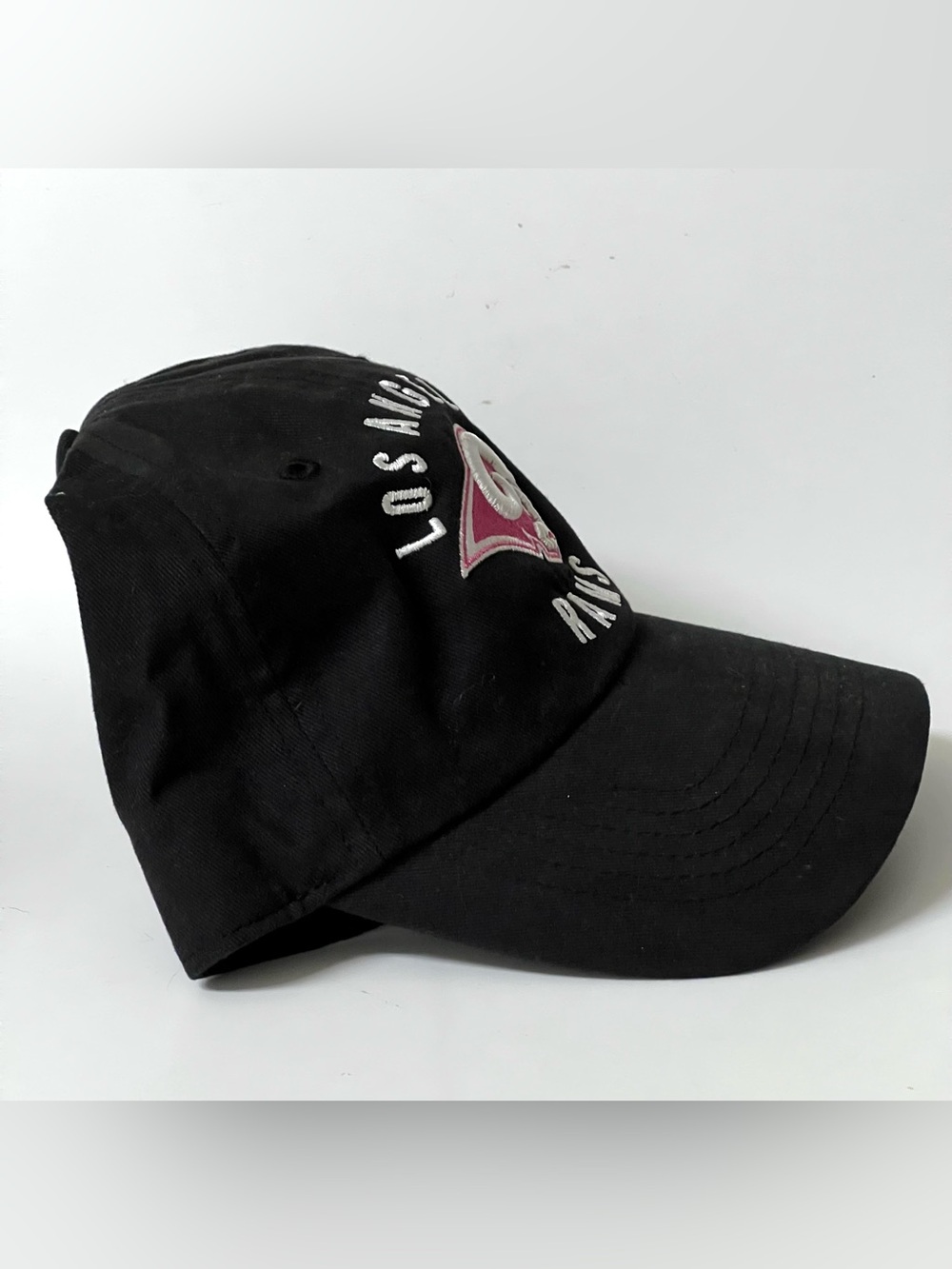 Los Angeles Rams Women's Black Cap NFL '47 Brand Hat Pink Logo - Picture 2 of 7